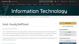 
                            4. Vmail - Faculty/Staff Email | Email and Calendaring ... - Vanderbilt Email Portal Page