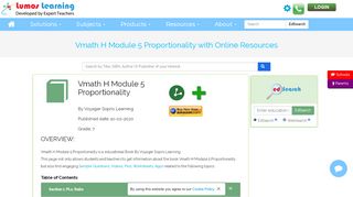 
                            12. Vmath H Module 5 Proportionality with Online Resources ... - Vmath Sopris Portal