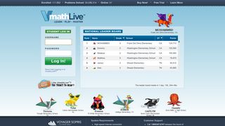 
                            3. VmathLive® - Learn | Play | Master - Voyager Learning Student Portal