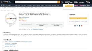 
                            6. VoiceFriend Notifications for Seniors: Alexa Skills - Amazon.com - Voicefriend Portal