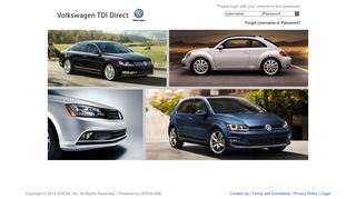 
Volkswagen TDI Direct - Login Page  
