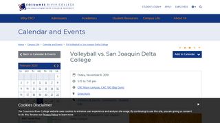
                            7. Volleyball vs. San Joaquin Delta College | Cosumnes River ... - Canvas Login San Joaquin Delta College