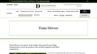 
                            7. Volunteer Tram Drivers | Dallas Arboretum and Botanical ... - Dallas Arboretum Volunteer Portal
