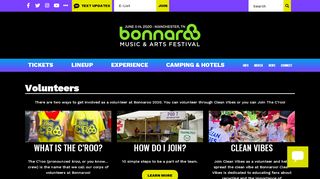
                            8. Volunteers – Bonnaroo Music & Arts Festival - Bonnaroo Portal