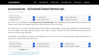 
vp.crossmark.com – Vp Crossmark Connect Salestrak Login
