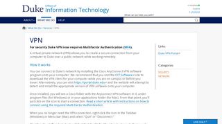 
                            1. VPN | Duke University OIT - Duke Virtual Pin Login