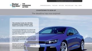 
                            2. VW Emissions Action - leading the UK's legal action against the ... - Slater And Gordon Portal