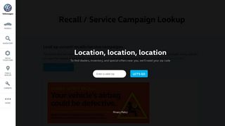
                            2. VW Recalls | Service Campaigns | Volkswagen - Vw Recall Portal