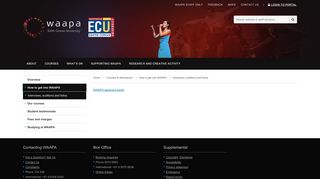 
                            3. WAAPA | WAAPA applicant portal : Interviews, auditions and ... - ECU - Ecu Application Portal