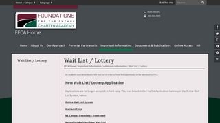 
                            1. Wait List / Lottery - FFCA Home - Ffca Wait List Login