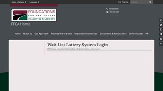 
                            2. Wait List Lottery System Login - FFCA Home - Ffca Wait List Login