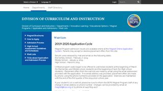 
                            7. Wait Lists - Division of Curriculum and Instruction - Ffca Wait List Login