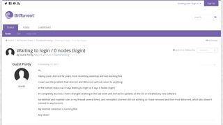 
                            3. Waiting to login / 0 nodes (login) - Troubleshooting - BitTorrent ... - Dht 0 Nodes Portal