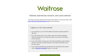Waitrose Webmail - John Lewis Internet Portal