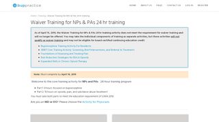 
                            4. Waiver Training for NPs & PAs 24 hr training | BupPractice - Nps Clinical Audit Portal