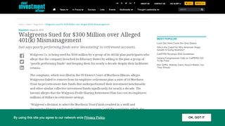 
                            6. Walgreens Sued for $300 Million over Alleged 401(k ... - Walgreens Retirement Portal