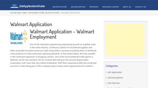 Walmart Application - Online Job Application Form
