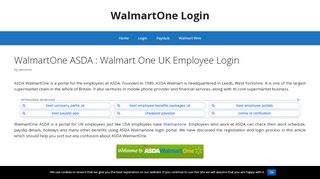 
                            3. Walmart One UK Employee Login - ASDA Walmartone - Asda Walmartone Login Page Uk