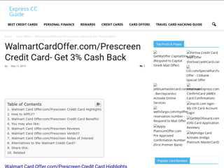 WalmartCardOffer.com/Prescreen Credit Card- Get 3% Cash ...