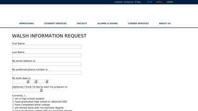 Walsh Information Request - Walsh College