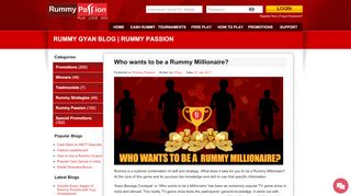 
                            3. Want To Be a Rummy Millionaire? Switch to Online rummy - Rummy Millionaire Portal