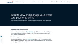 Want to view and manage your credit card ... - Capital One