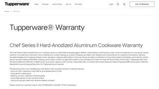 Warranty Information | Tupperware - Tupperware Warranty Portal