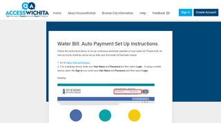 
                            6. Water Bill: Auto Payment Set Up Instructions - Access Wichita - Wichita Water Portal