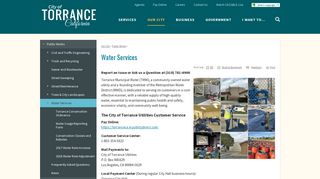 
                            1. Water Services | City of Torrance - City Of Torrance Utilities Login