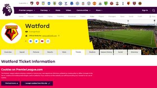 
                            6. Watford FC Tickets, Hospitality & Ticket News | Premier League - Watford Fc Tickets Portal