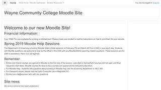 
Wayne Community College Moodle Site  
