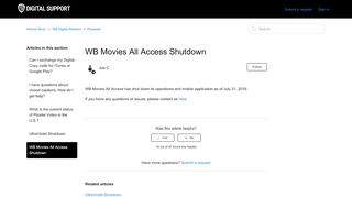
                            2. WB Movies All Access Shutdown – Warner Bros. - Wb Movies All Access Portal