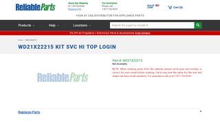 
                            4. WD21X22215 KIT SVC HI TOP LOGIN | Reliable Parts - Reliable Parts Portal
