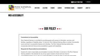 
                            4. Web Accessibility | Penn National Gaming - Penn National Gaming Portal