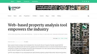 
                            5. Web-based property analysis tool empowers the industry ... - Saptg Portal
