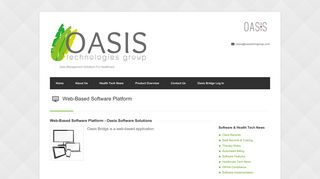 
Web-Based Software Platform - Oasis Technologies Group, LLC
