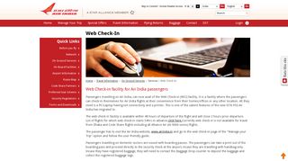 
                            8. Web Check-In - Air India - Click Portal Air India