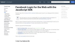 
Web - Facebook Login - Facebook for Developers  
