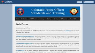 
                            3. Web Forms | Colorado POST - Colorado Post Portal