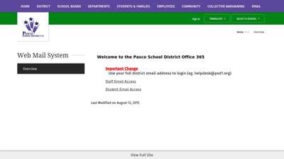 Web Mail System / Overview - Pasco School District