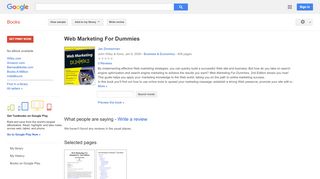 
Web Marketing For Dummies  
