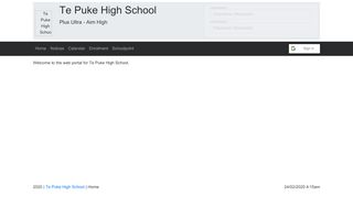 
                            1. Web Portal - Te Puke High School - Te Puke High School Web Portal