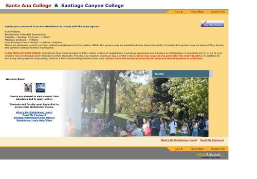
                            5. WebAdvisor Main Menu - Santa Ana College Portal