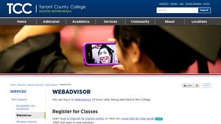 
                            2. WebAdvisor - Tarrant County College - Webadvisor Tccd Login