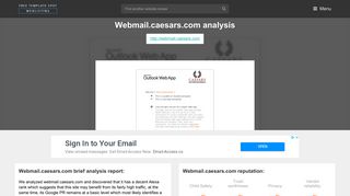 
Webmail Caesars. More on webmail.caesars.com.
