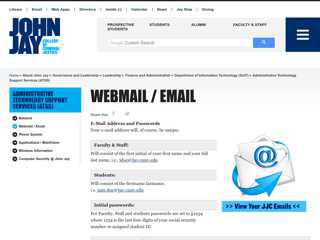 Webmail / Email  John Jay College of Criminal Justice