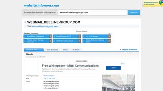 
                            5. webmail.beeline-group.com at Website Informer. Sign In. Visit ... - Webmail Beeline Group Com Login