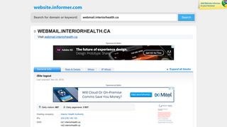 
                            3. webmail.interiorhealth.ca at WI. iSite logout - Website Informer - Webmail Interiorhealth Ca Portal