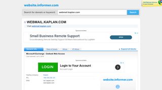 
                            2. webmail.kaplan.com at WI. Microsoft Exchange - Outlook Web ... - Kaplan Outlook Webmail Login