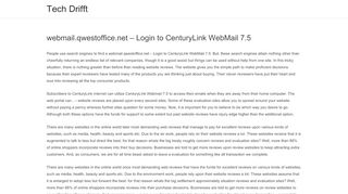 
                            8. webmail.qwestoffice.net - Login to CenturyLink WebMail 7.5 ...